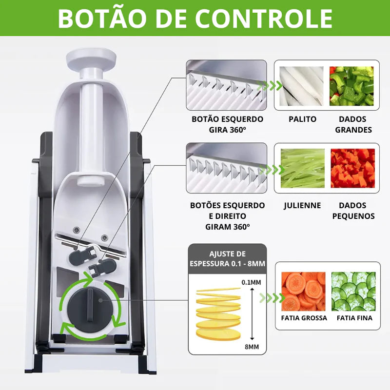 Cortador Multifuncional 5 em 1 - Lâmina de Aço Inox